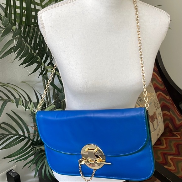 Women’s blue and gold clutch - Picture 7 of 10